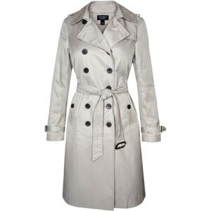 Victorias Secret Women Size 2 Beige Double Breasted Belted Trench Coat Outerwear